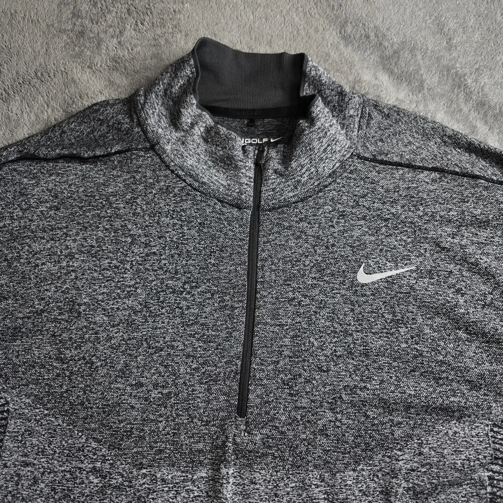 Nike Golf Dri Fit Shirt Mens XL Grey Modern Fit Long Sleeve Performance Stretch